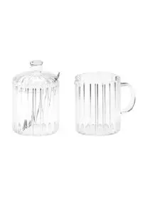 Andrea House Milchkännchen Und Zuckerdose Brilia Aus Glas, 3-er Set